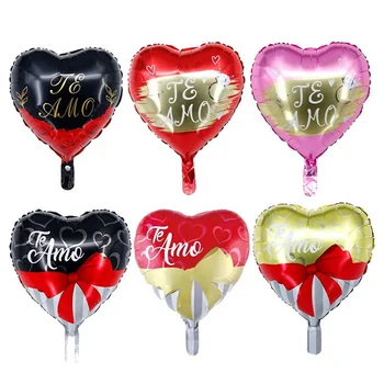 18" heart shape Spanish Te AMO I Love You helium foil Balloon for Valentine's day Decorations
