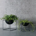 Antique black Metal Garden Decor Planter Stand Flower Pots