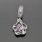 Silver Charms Silver Wholesale Jewelry Simple Design Custom 925 Sterling Silver Flower Clear Charms
