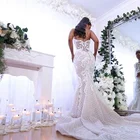 Bridal Gown Wedding Dresses Bridal New Arrival Cheap Mermaid Wedding Dresses With Detachable Train Sexy Lace Bridal Gown