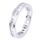 Diamond 925 Sterling Silver Rings Fashion CZ Diamond Forever Love Eternity Lady Ring