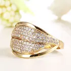 Wholesale Gold Ring Rings Women Rings Fashion Wholesale American Gold Plated Paved Diamond Ring 18k Gold Ring Woman Jewelry