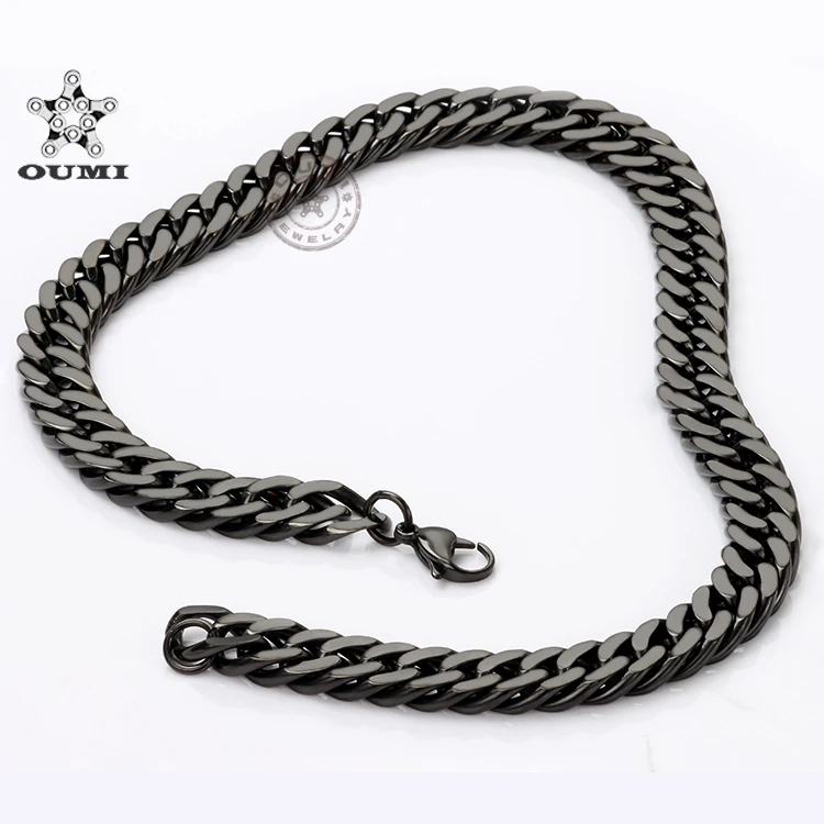 Gold Curb Punk Link Chain Necklace 