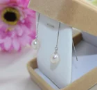 White Earrings Earring White Fancy Fashion Freshwater White Pearl Earrings AAA Drop 8-9mm Beautiful Pearl Earring