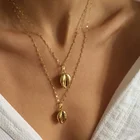 Sea Shell 2019 Fashion 18k Gold Cowrie Sea Shell Pendant Necklace Jewelry Vendors