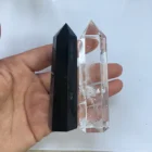 Crafts Natural Semi-precious Stone Black Obsidian Crystal Wand Crafts