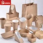 Printed Paper Packaging Biodegradable Packaging Disposable Takeaway Biodegradable Printed Paper Fast Food Packaging
