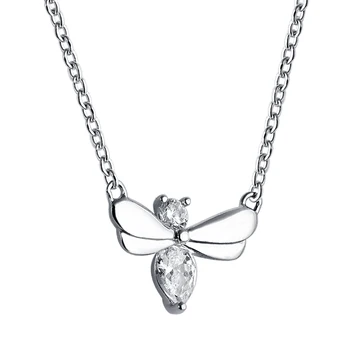 Sterling Silver Bee Necklace Fashion Wholesale Spring Jewelry