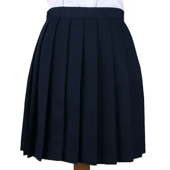 Factory Direct Sale School Uniform Skirt High Waist Pleated Skirt JK Student Girls Solid Skirt