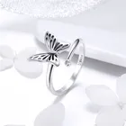 Cz Qings Butterfly Ring 925 Sterling Silver Open White CZ Ring With Cheap Price