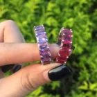 Cz Ring Cz Ring 2020 Silver Plated Soild Jewelry Wholesale Baguette Rainbow Cz Ring