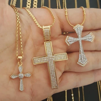 2022 Trendy new arrival Rope Chain Sterling Silver 925 Gold Plated Copper Cross Jewellery Pendant Necklace