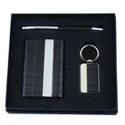 Items Gift Promotional Souvenir Items Gift Box Set Leather Keychain And Pen Crafts Gift Set