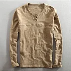 Men Shirt Hemp T-shirt Low MOQ Wholesale High Quality Hemp Men Long Sleeve T Shirt