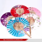 Folding Fan 2020 Hot Sell Customizable Windmill Folding Bamboo Silk Fan Round Circle Hand Fan