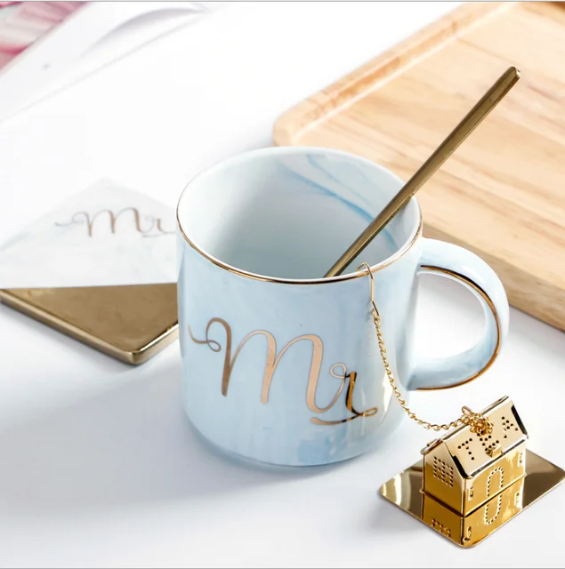 ceramic marbled coffee lovers ceramic tea infuser mug christmas