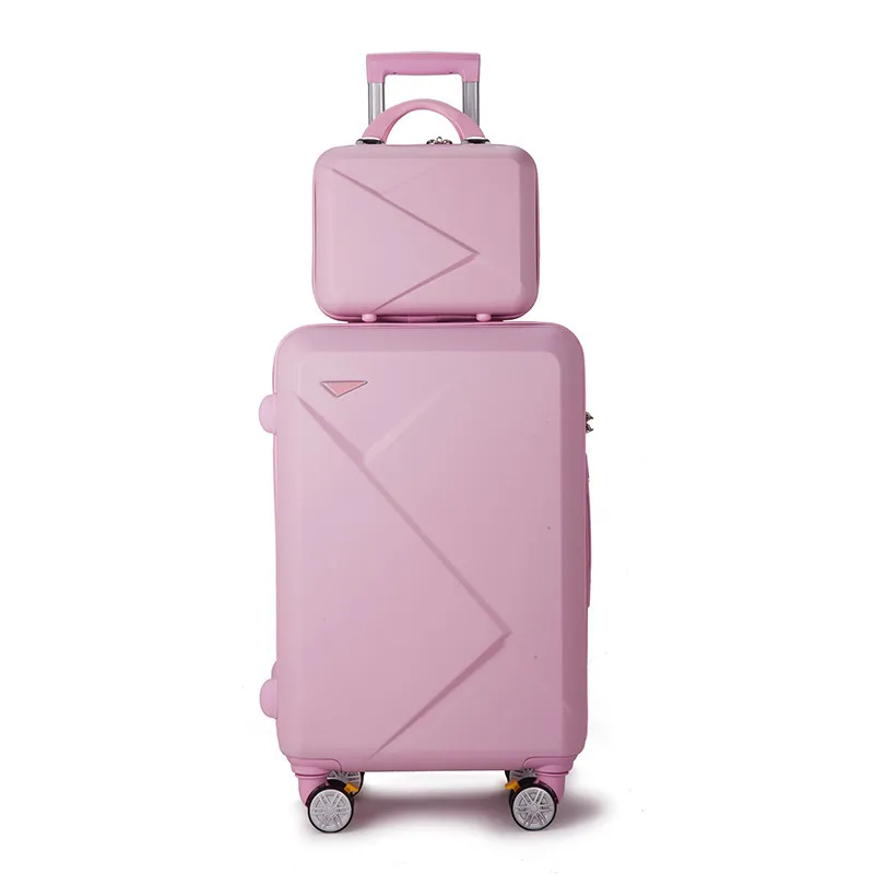 Trolley Case-24/26 Inch Aluminum Frame Universal Wheel Trolley Case Student Large Capacity Luggage Solid Color Password Suitcase Business Travel Check Box 5 Color Optional
