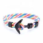 Anchor Bracelet Nylon Rope Fashion Rainbow Color Gay Pride Jewelry Anchor Bracelet