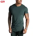 Men T-shirt Men High Quality Cotton Gym T Shirt Scoop Hem Slim Fit Printed Custom T Shirt Men