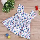 Mini Little Girls Summer Outfit Holiday Floral Mini Dress Girls' Clothing Sets
