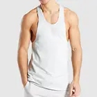 White Men Silk Screen Printing Logo White Blank Men Gym Breathable Tank Top