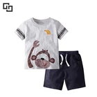 Clothing Set 100% Cotton Baby Boys Summer Short Sleeves Shirt+Shorts Clothing Set