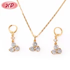 Pave Set India Gold Jewelry Set/micro Pave Fashion 2015 Women Jewelry Set With AAA Cubic Zirconia