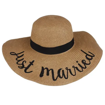 just married sun hat