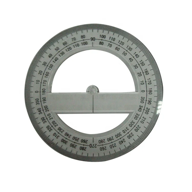 Circle Round Protractor 360 Degree Circular Ruler Angle Full Quality Math JA 