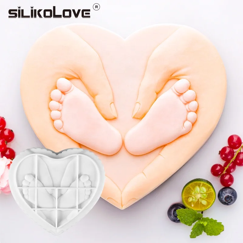 New Silicone Baby Feet Shape Baking Pan Mold Cake Chocolate Mould  Baking Tool For The Birth of A New Life