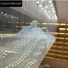 Crystal Light Decoration Stainless Steel Chassis K9 Crystal Hotel Ceiling Light Curtain Decoration Chandelier
