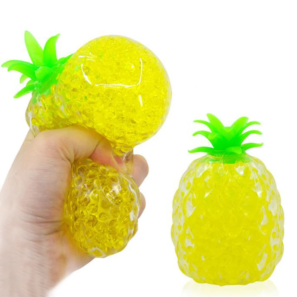 CY001 2019 Hot Selling Fruit Pineapple Grape Stress TPR Squishy Ball Vent Toy