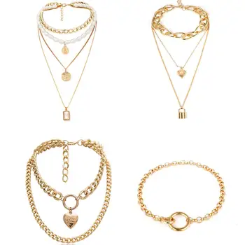 Cross Heart Tassel Long Multilayer Necklaces Pendants For Women Vintage Charm Gold Choker Necklace 2019 Bohemian Jewelry