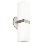 Double Up And Down Light Chrome Vanity Light With Glass White Lampshade For Hotel
