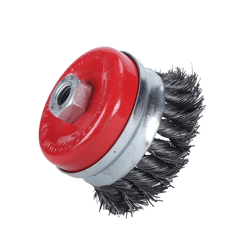 Twist Knot Steel Wire Angle Grinder Wire Cup Brush 75mm M14