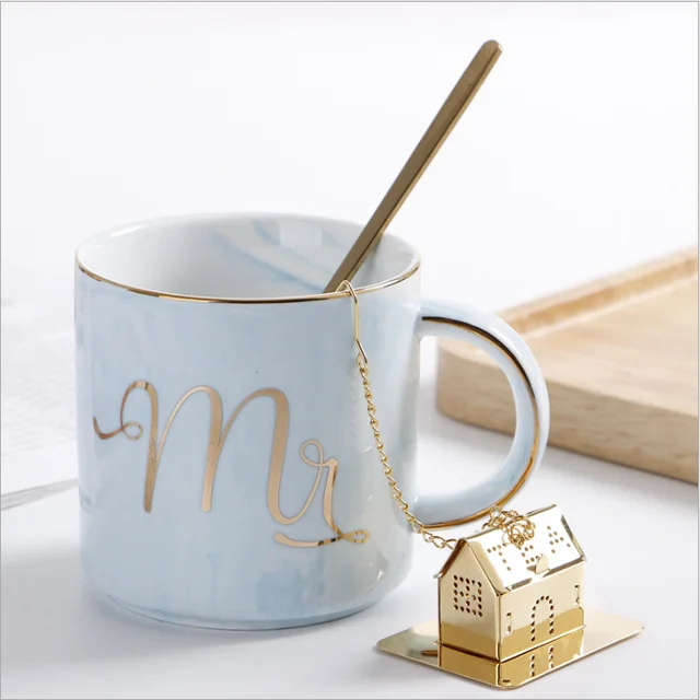 ceramic marbled coffee lovers ceramic tea infuser mug christmas
