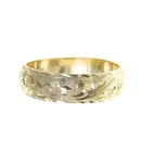Gold Jewelry Ring Ring Customized Custom Yellow Gold Sterling Silver Hawaii Plumeria Scroll Jewelry Ring For Unisex