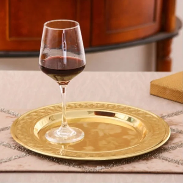 Luxury Stainless Steel Copper Dinner Plate Charger Plate for Wedding Party