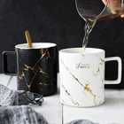 Gift Custom Logo Drinkware Marble Colored Mug Golden Coffee Ceramic Mug Cup For Gift