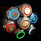 Pushbutton Switches 16mm Metal Pushbutton Switches With RING Led For Home Device Fans