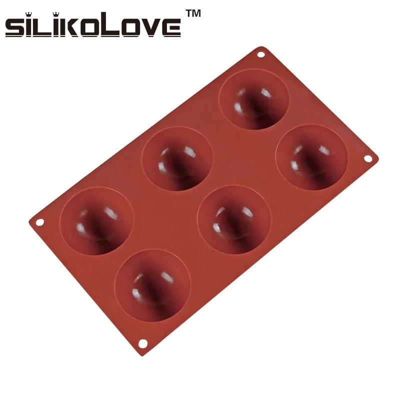 Hot Selling 6-Cavity Half Circle Silicone Cake Mold For Making Delicate Chocolate Desserts, Ice Cream Bombes, Soap