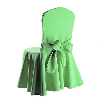 2017 Cheapest Ruffled Wedding Chair Cover With Bow
