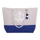 Rope Handles Custom Logo Summer Anchor Printed Oversized Rope Handles Canvas Sublimation Beach Bag Blank