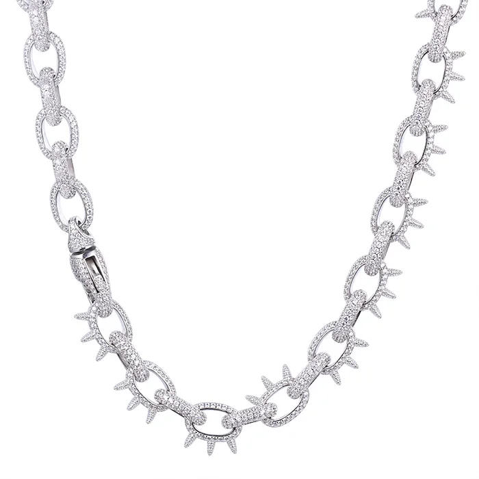 White Gold Link Chain Necklace 
