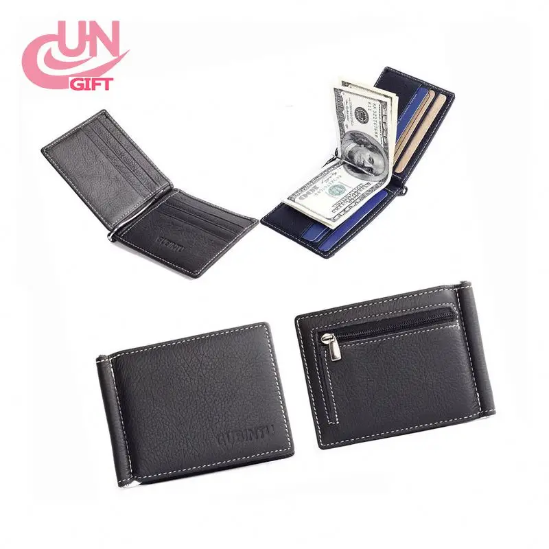 Men's Faux Leather ID credit Card holder Clutch Bifold Coin Purse Wallet Pockets 