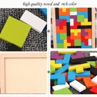 Custom Colorful Wooden Magnetic Tangram Puzzle Educational Toy Tangram Pieces Set For Kids Intelligence Game