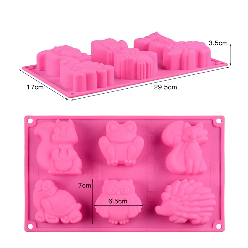 Best Selling Forest Animals Gathering Baby Soap Crayon Making Silicone Cake Jello Chocolate Mold