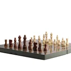 Wooden Chess Wooden Wood Chess Game Foldable Wooden Chess Board Set Travel Games Family Play Chess Game