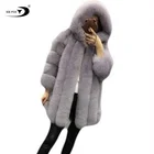 Fox Fur Fox Fur Winter Coat Winter Long Faux Fox Fur Coat Women Hooded Fake Fur Parka Faux Fur Coat