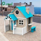 House Wood Kids House Outdoor Garden Kid's Backyard 2 Step Wood Play House Wooden Playground Kids Playhouse With Porch